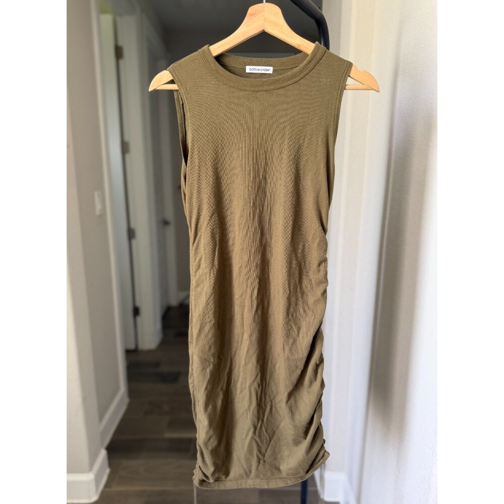 COTTON CITIZEN Lisbon Tank Dress in Olive Green SMALL MSRP $185